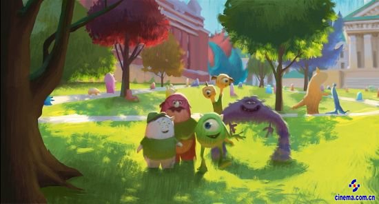 万敏创作的《怪兽大学》概念设计图